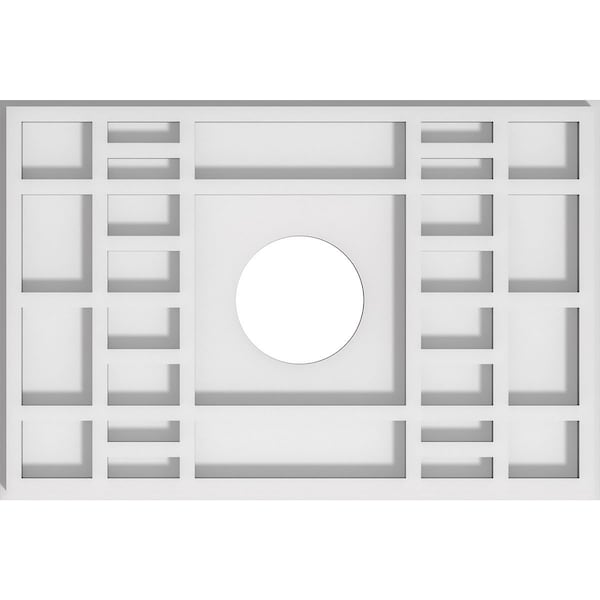 Ekena Millwork Beaux Architectural Grade PVC Ceiling Medallion, 14"W x 9 3/8"H x 3"ID x 4 3/4"C x 1"P, One-Piece CMP14X9BX-03000 - main